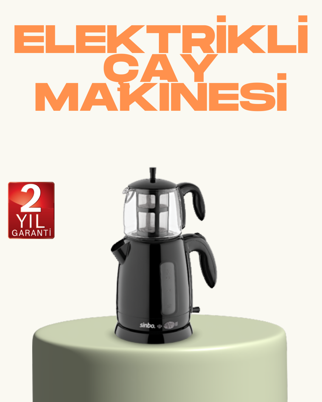3-42 Susuz Çalışma Emniyetli Sinbo Elektrikli Çay Makinesi - Vipsepet - Görsel 1