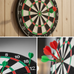Kaliteli Ahşap Dart Tahtası 12 İnç 4 Adet Metal İğne Uçlu Ok - Vipsepet