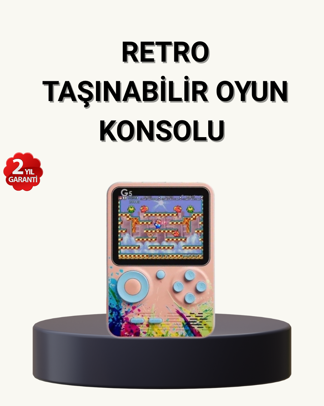 3-44 500 Klasik Oyunlu Retro Oyun Konsolu Taşınabilir ve TV Bağlantılı - Vipsepet - Görsel 1