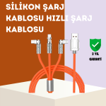 120 W Hızlı Çözüm Sunan 3'ü 1 USB Şarj Kablosu– Sağlam Gövde - Vipsepet