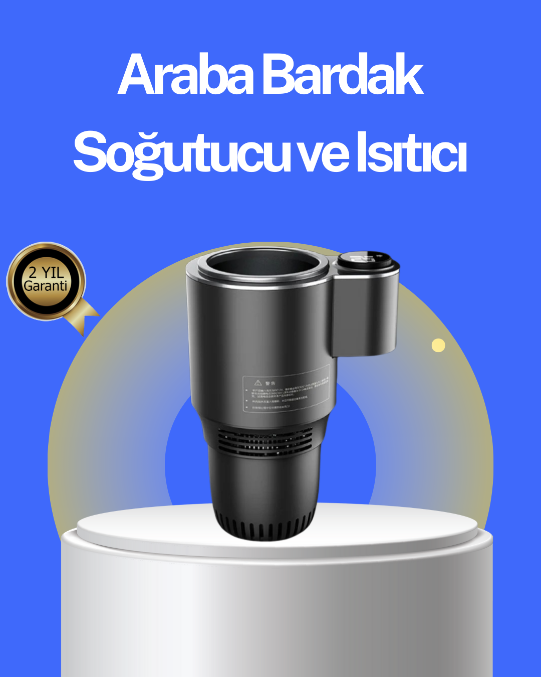 3-48 Araç İçi Isıtıcı Soğutucu Bardaklık 60°C Isıtma -4°C Soğutma - Vipsepet - Görsel 1