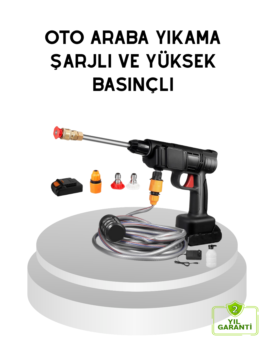 3-5 Taşınabilir Akülü Araba Yıkama Makinesi 1.7 MPa Basınçlı ve Ergonomik Tasarımlı - Vipsepet - Görsel 1