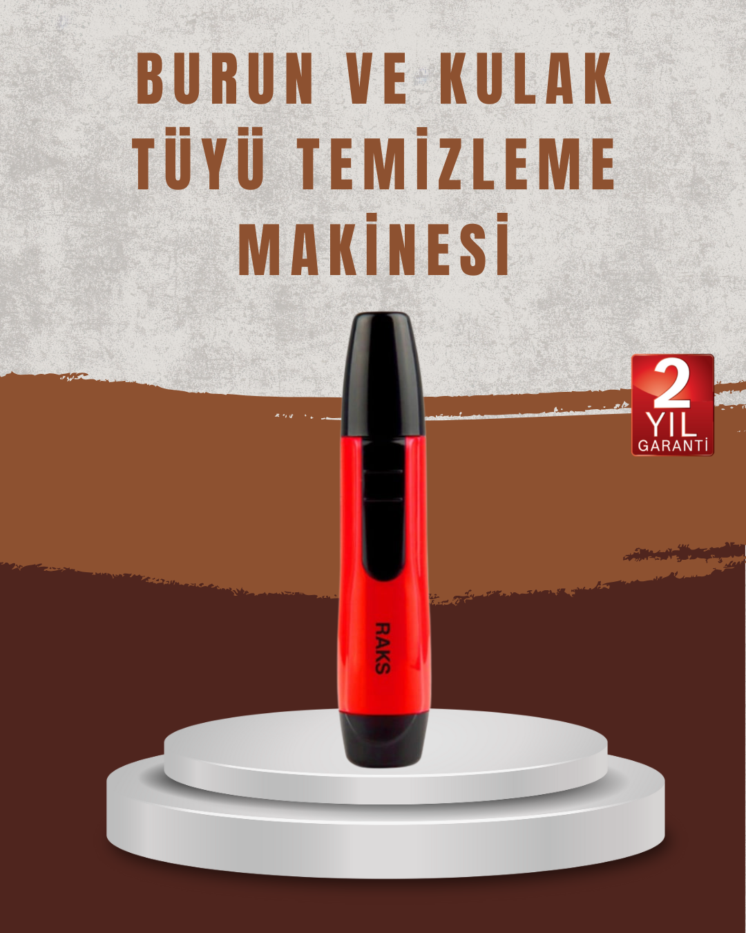 3-50 Raks Leo Burun Kulak Tüy Alma Makinesi 45 dk Şarj Süreli Kırmızı - vipsepet - Görsel 1
