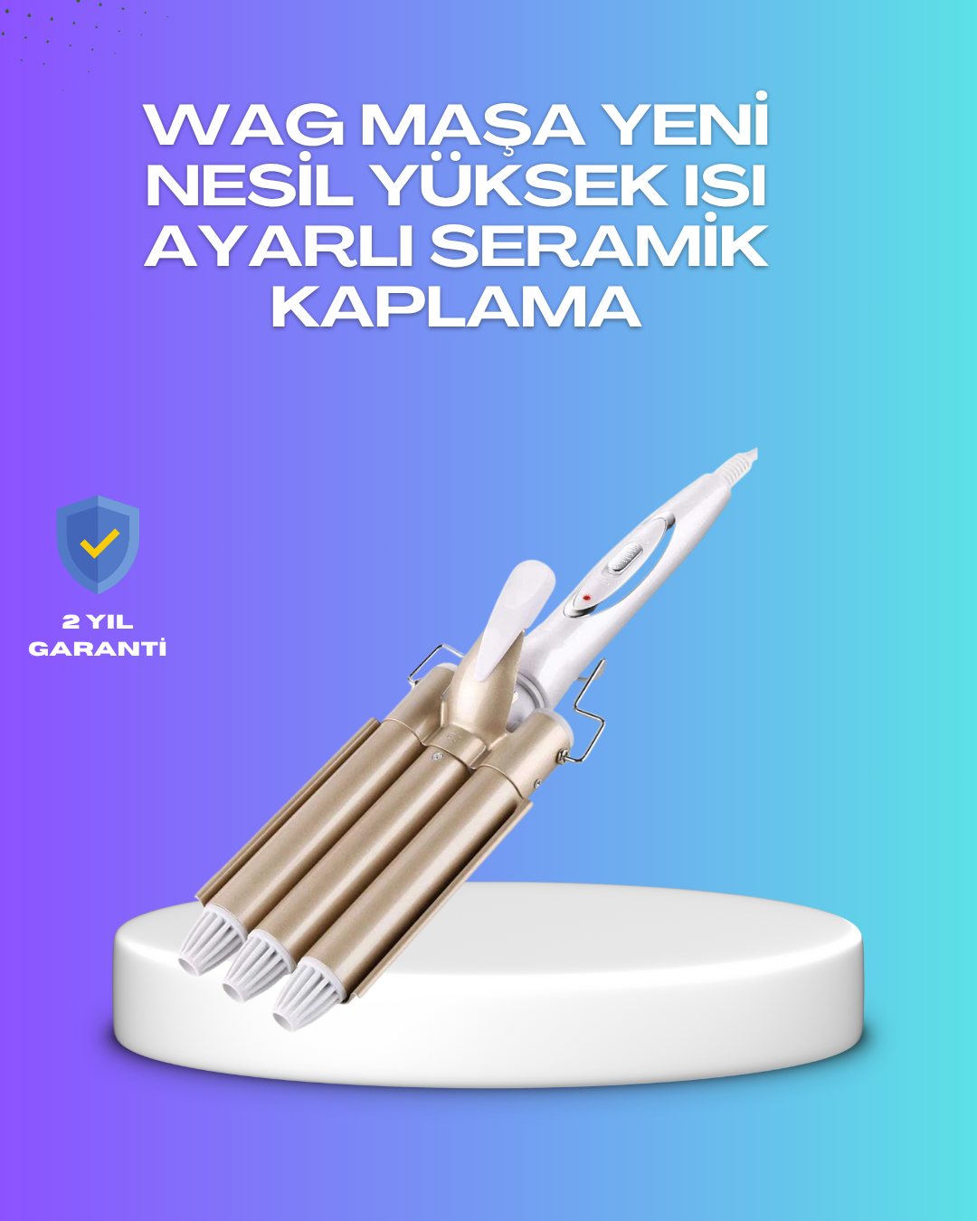 3-50 Hızlı Isınan Şarjlı Saç Kıvırıcı Maşa - Vipsepet - Görsel 1