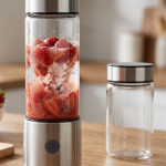 USB Type C Şarjlı Cam Blender 6 Bıçaklı Smoothie ve Shake Blender - Vipsepet