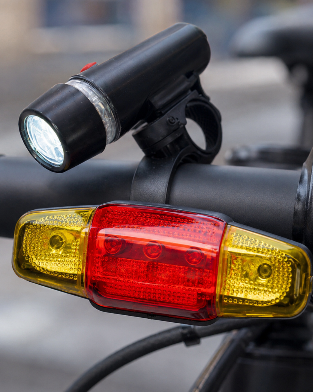 3-51 Bisiklet Emniyet Işığı Seti Güçlü LED Ön Far Arka Stop Lambası - vipsepet - Görsel 1