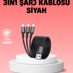 Çoklu USB Şarj Kablosu – 1,2m Hızlı Şarj, 3A Güçlü Akım - Vipsepet