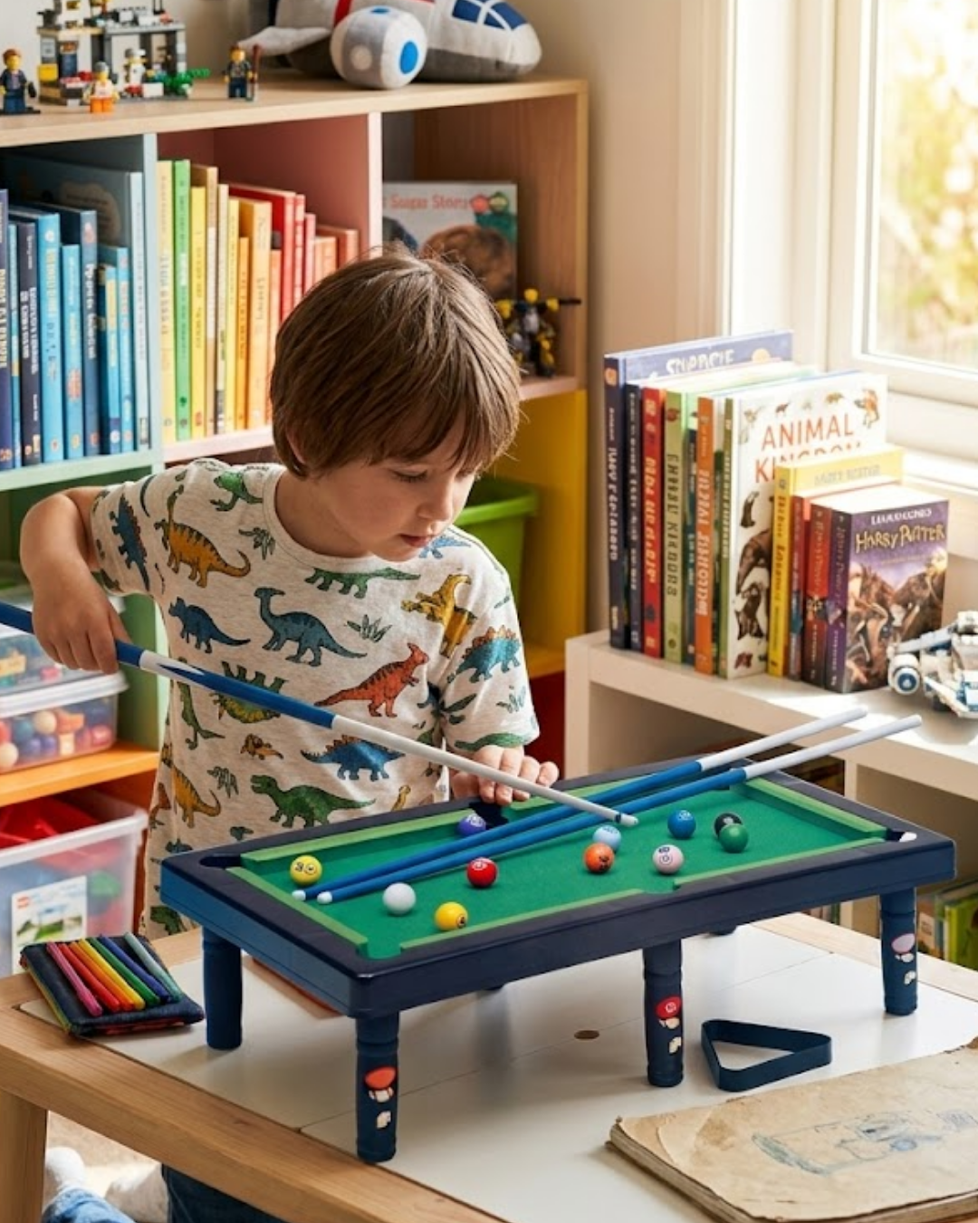 3-56 Mini Bilardo Oyunu Seti Evde Eğlenceli Masa Oyunu Çocuk ve Aile - Vipsepet - Görsel 1