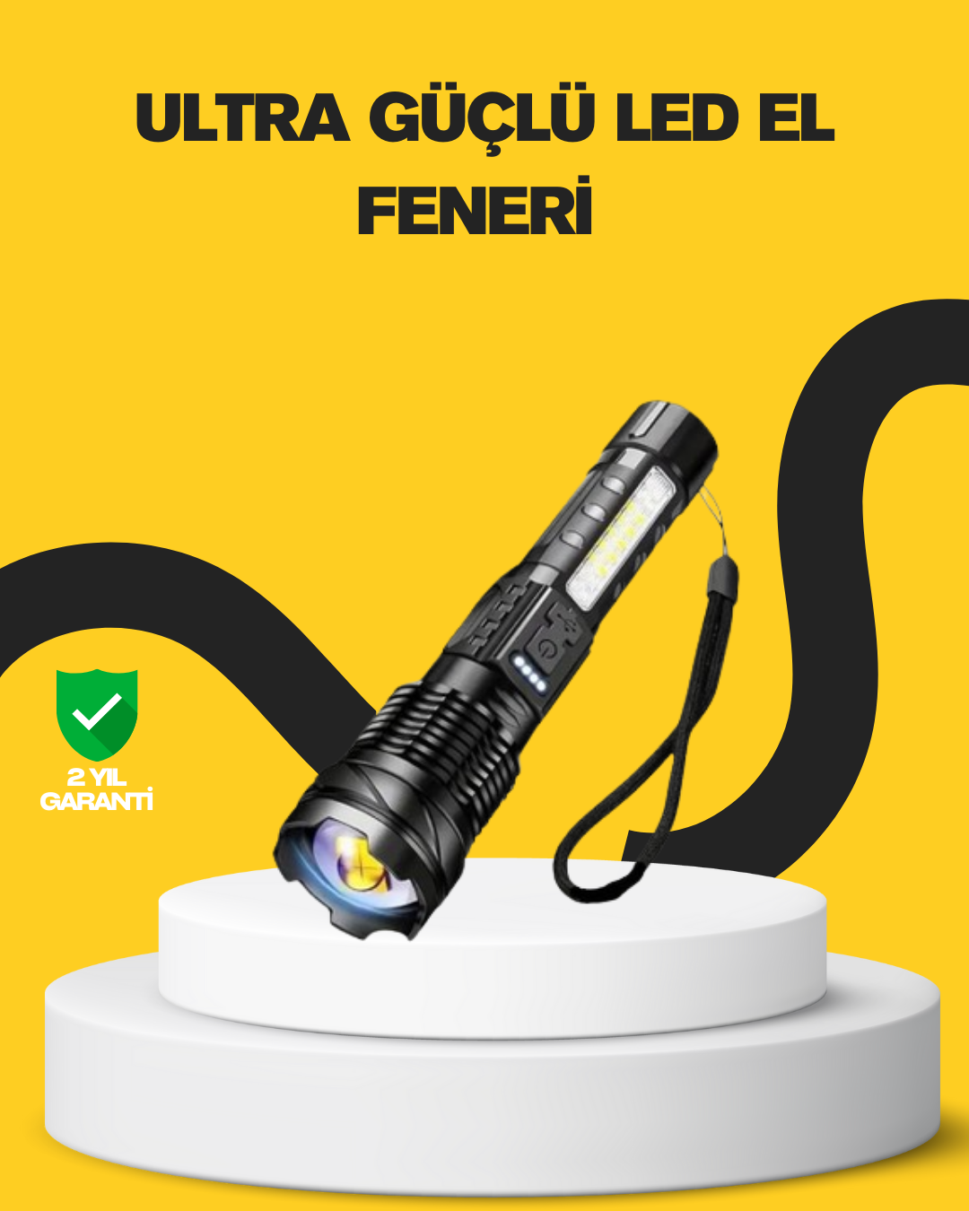 3-56 Güçlü LED El Feneri Şarj Edilebilir Çok Modlu - Vipsepet - Görsel 1