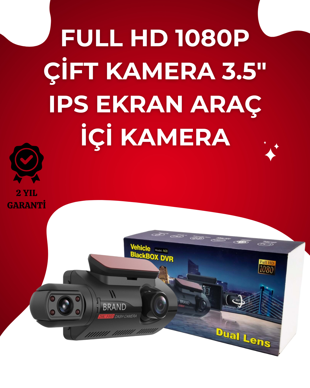 3-63 Otomatik Kayıtlı Full HD Araç Kamerası – Döngüsel Kayıt ve Hareket Algılama - Vipsepet - Görsel 1