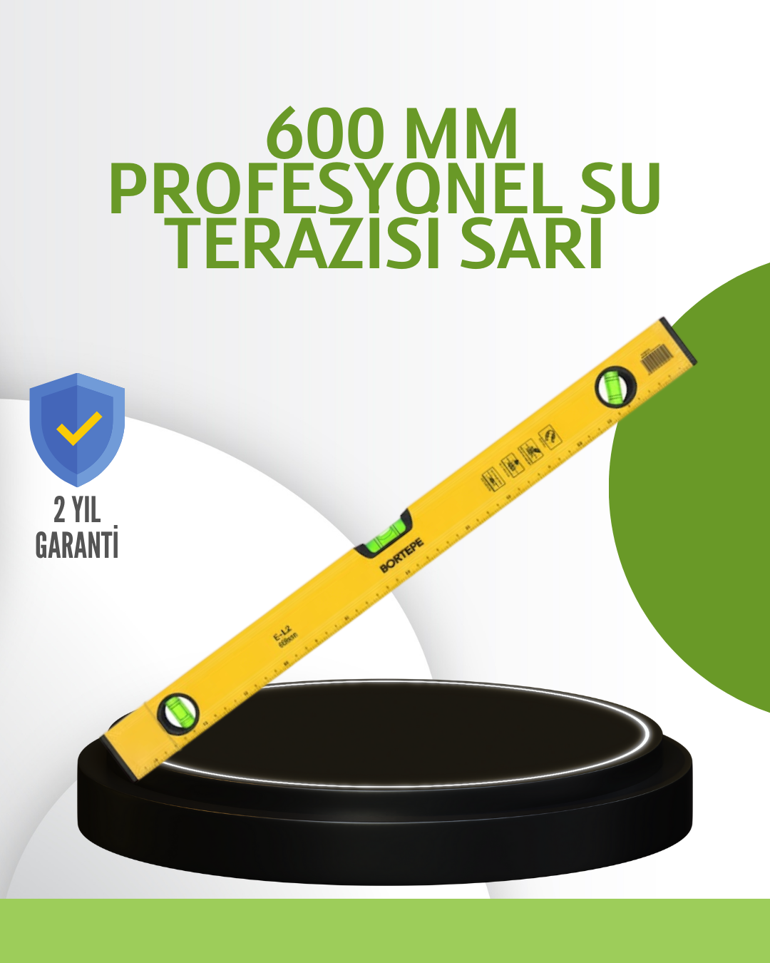 3-63 Hassas Ölçüm Sağlayan 600 mm Sarı Su Terazisi - Vipsepet - Görsel 1