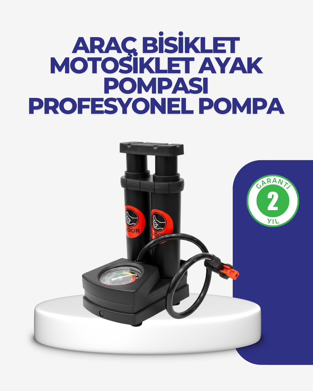 3-66 Kaymaz Pedallı Ayaklı Hava Pompası Tüm Supap Uyumlu - Vipsepet - Görsel 1
