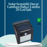 Sensörlü 20 LED Solar Duvar Lambası 3 Metre Algılama Mesafesi - Vipsepet