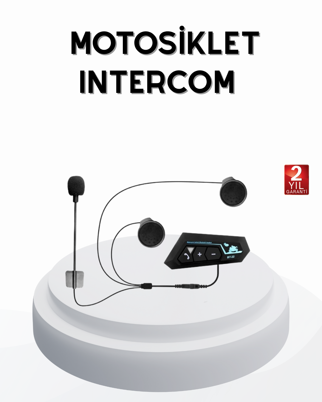 3-68 BT22 Kablosuz Kask Kulaklığı – Bluetooth 5.0, Intercom, Su Geçirmez ve Uzun Ömürlü Batarya - vipsepet - Görsel 1