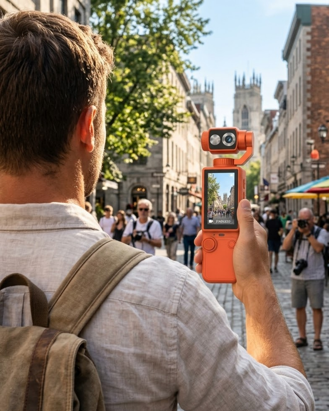 3-69 Kompakt 4K Gimbal Kamera 180 Derece Döner Başlık Stabil Video ve Vlog Uyumlu - Vipsepet - Görsel 1
