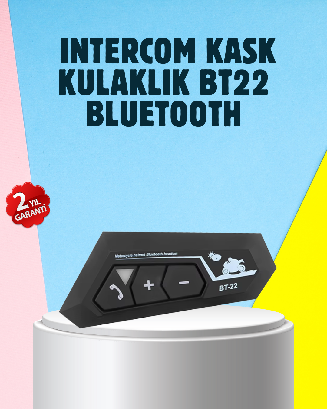3-71 BT22 Motosiklet Kask İçi Bluetooth Kulaklık İnterkom Destekli - vipsepet - Görsel 1