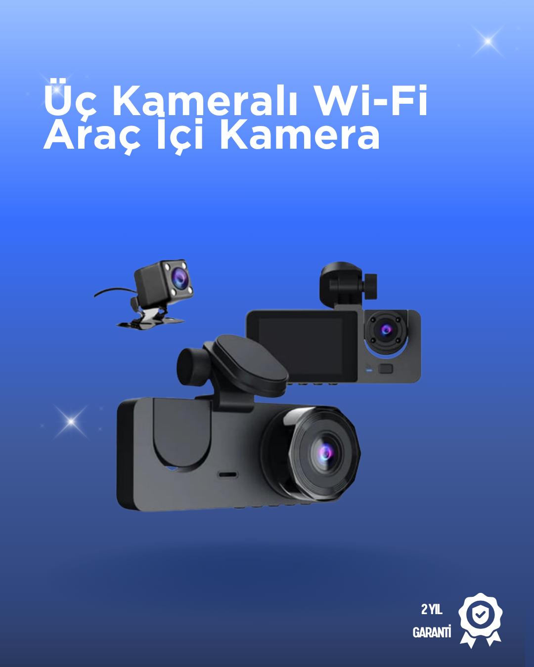 3-72 Gelişmiş G-Sensörlü Üçlü Araç Kamerası – 5” LCD Ekran ve Hareket Algılama - Vipsepet - Görsel 1