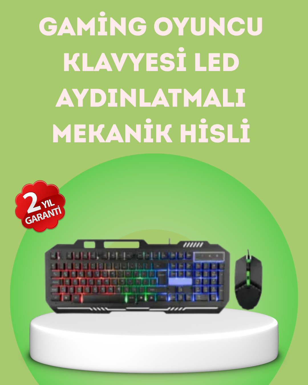 3-74 Gaming Klavye ve Mouse Seti PG8018 – Dayanıklı Tuşlar, Hızlı Komut - Vipsepet - Görsel 1