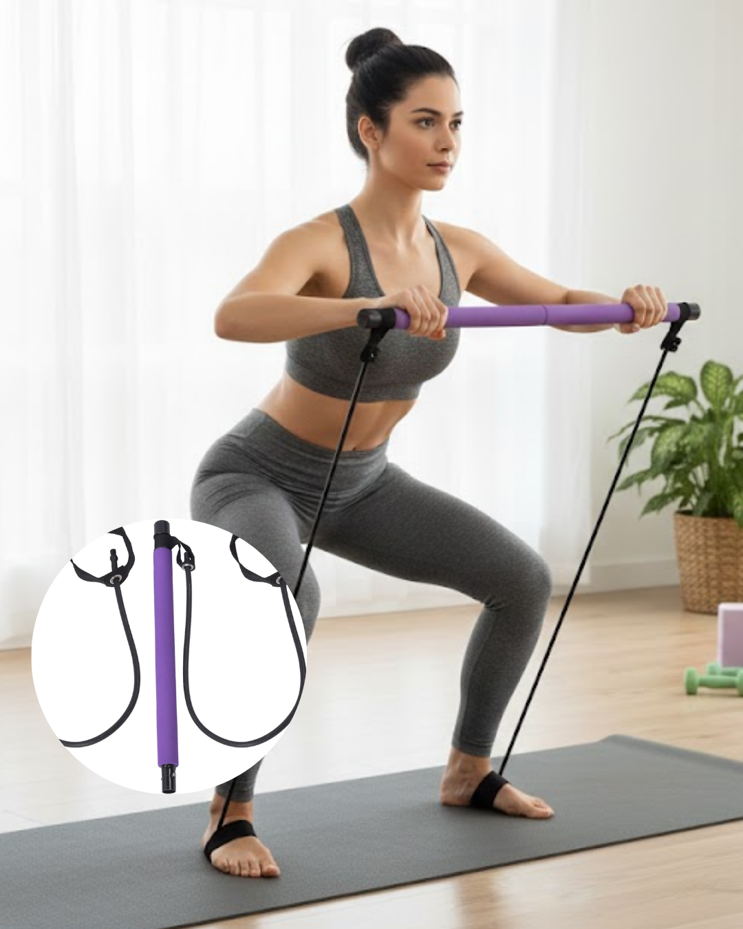 3-74 Taşınabilir Pilates Bar Ev Sporuna Uygun Hafif ve Dayanıklı Yapı - Vipsepet - Görsel 1