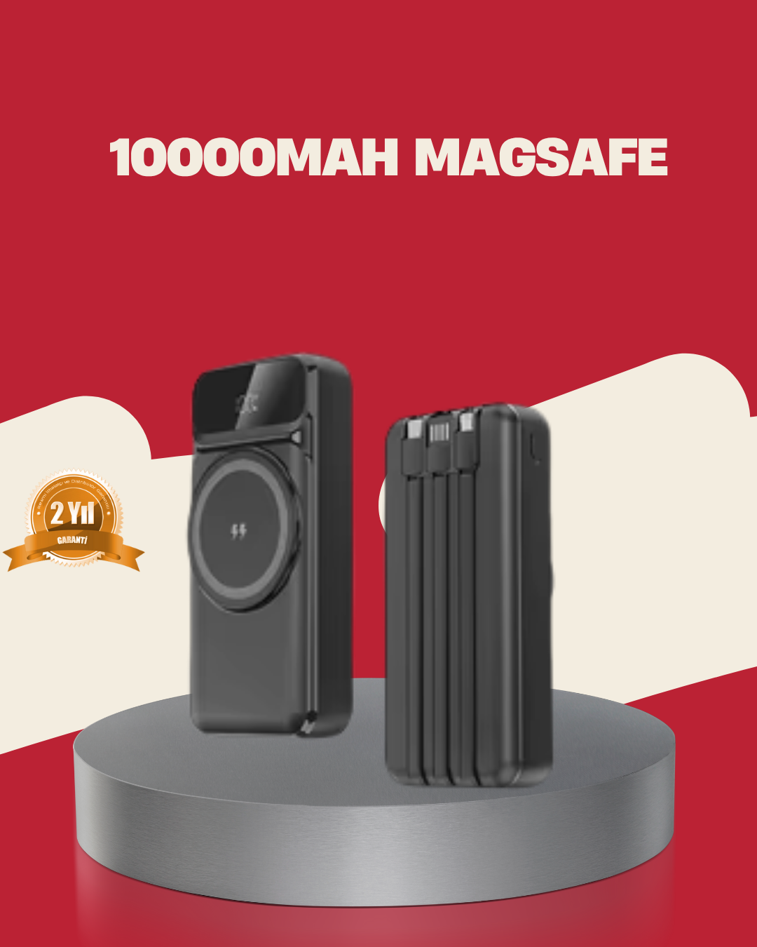 3-77 Kablosuz 15W Şarj Destekli 10000 mAh Taşınabilir Powerbank – Hızlı Şarj Özellikli - vipsepet - Görsel 1