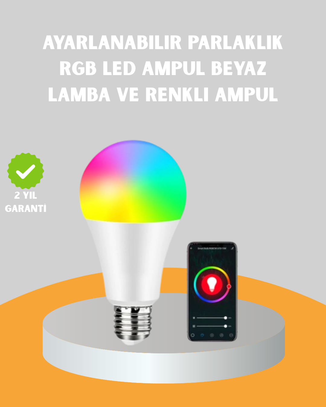 3-8 Uzaktan Kumandalı Akıllı LED Ampul, Enerji Tasarruflu - Vipsepet - Görsel 1