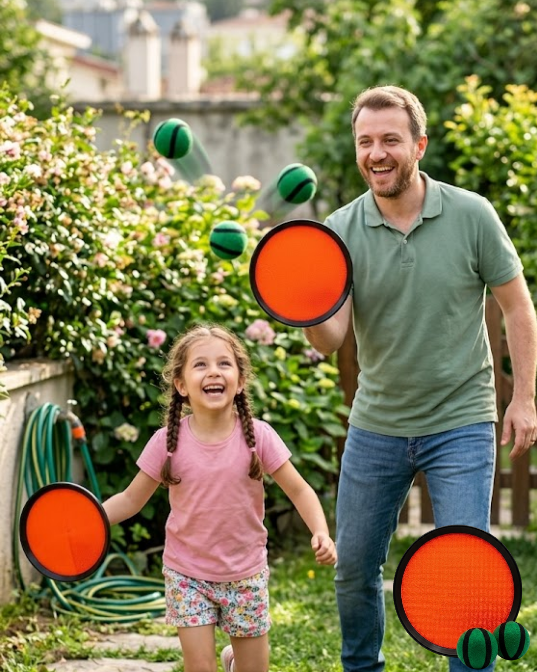 3-80 Top Yakalama Oyunu Cırtlı Raket Seti Bahçe Park Plaj Aktivite Oyuncağı - Vipsepet - Görsel 1