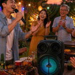 RGB Işıklı Bluetooth Karaoke Hoparlör Mikrofonlu USB TF Kart Destekli Taşınabilir Speaker - Vipsepet