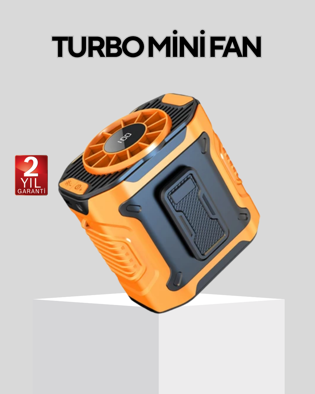 3-84 Dijital Ekranlı Turbo Mini Fan – 3 Kademeli Hız, Sessiz Çalışma ve Type-C Şarj - Vipsepet - Görsel 1