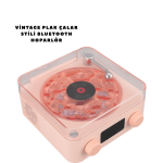 Retro Bluetooth Hoparlör PEMBE - Vipsepet