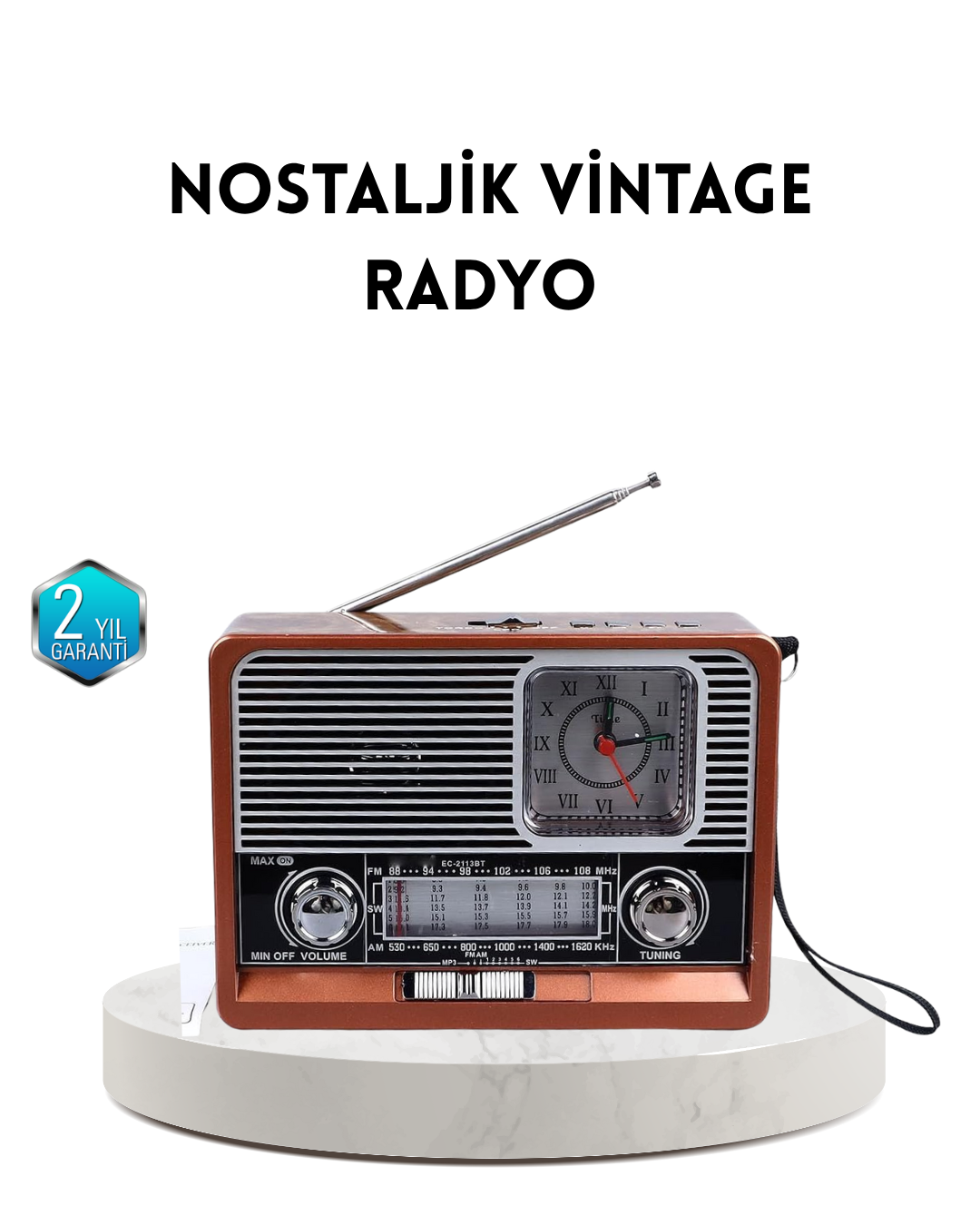 3-89 Dekoratif Vintage Radyo – Klasik Görünüm, Modern Fonksiyon ve Uzun Ömürlü Kullanım - Vipsepet - Görsel 1