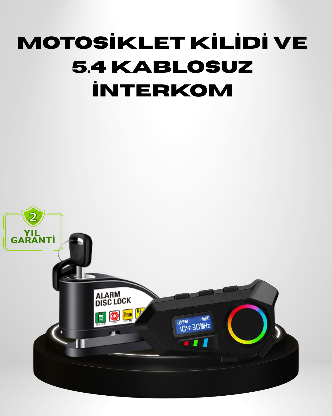 3-9 Motosiklet ve Günlük Kullanım İçin Bluetooth Hoparlör ve Disk Kilidi Seti - Vipsepet - Görsel 1