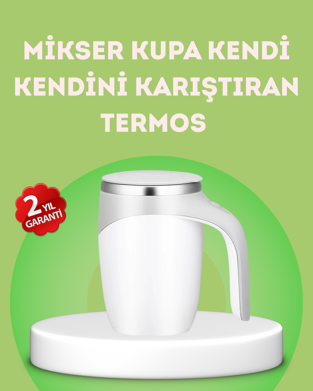 3-91 Elektrikli Otomatik Karıştırıcı Kupa – 304 Paslanmaz, USB Şarjlı, Taşınabilir - Vipsepet - Görsel 1
