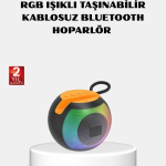 RGB Işıklı Bluetooth Hoparlör – 360° Stereo Ses ve 8 Saat Çalma Süresi - Vipsepet