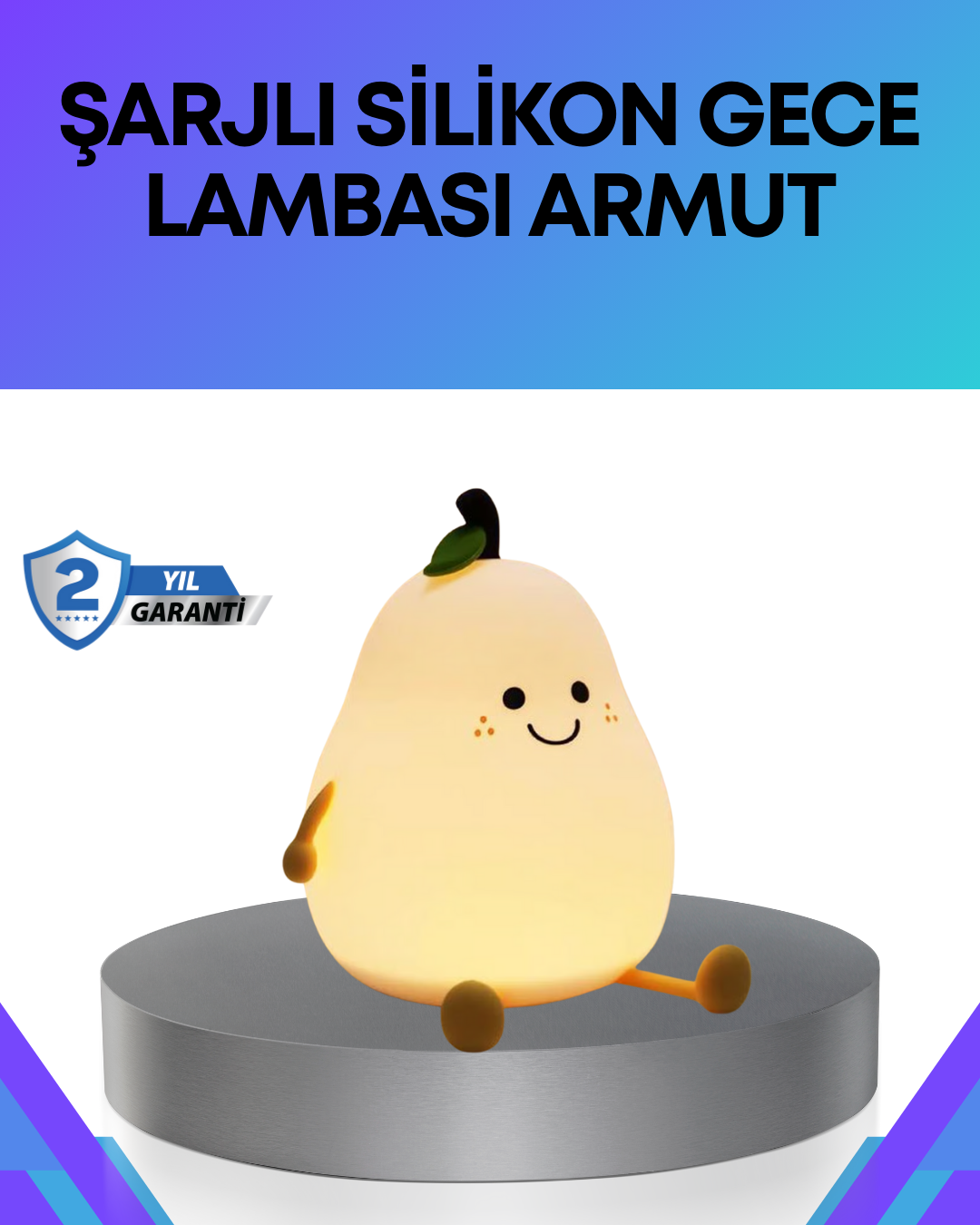 3-94 Modern Armut Gece Lambası Kablosuz Şarjlı LED Aydınlatma - Vipsepet - Görsel 1