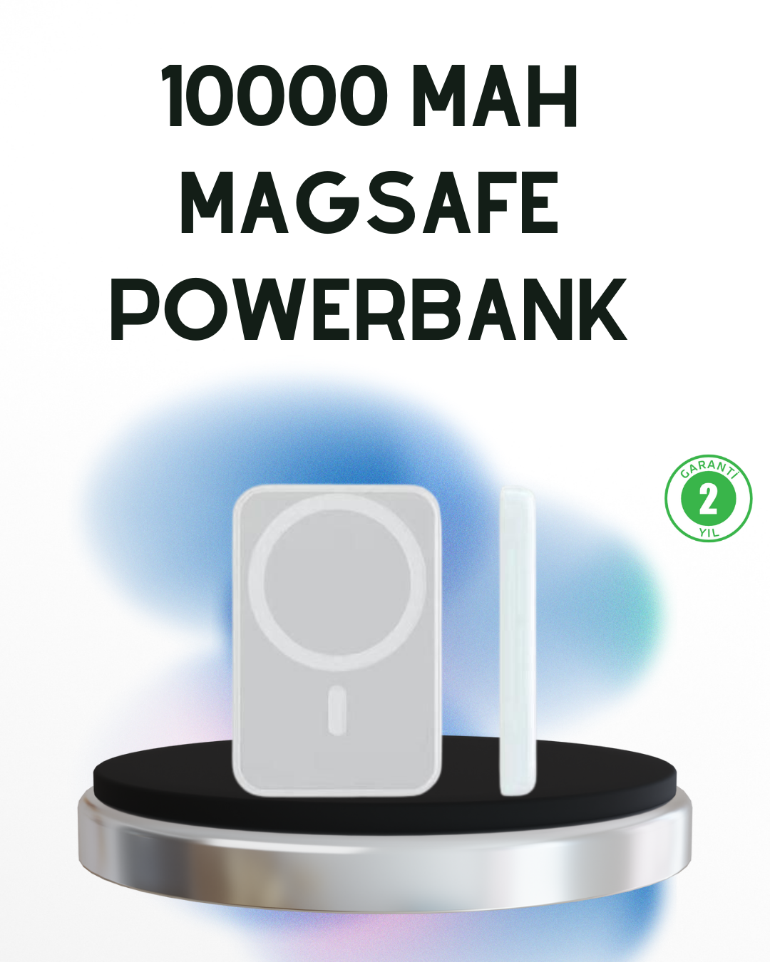 3-95 Kablosuz MagSafe Powerbank – iPhone Uyumlu, 10000 mAh, Isı Dağılımlı - vipsepet - Görsel 1