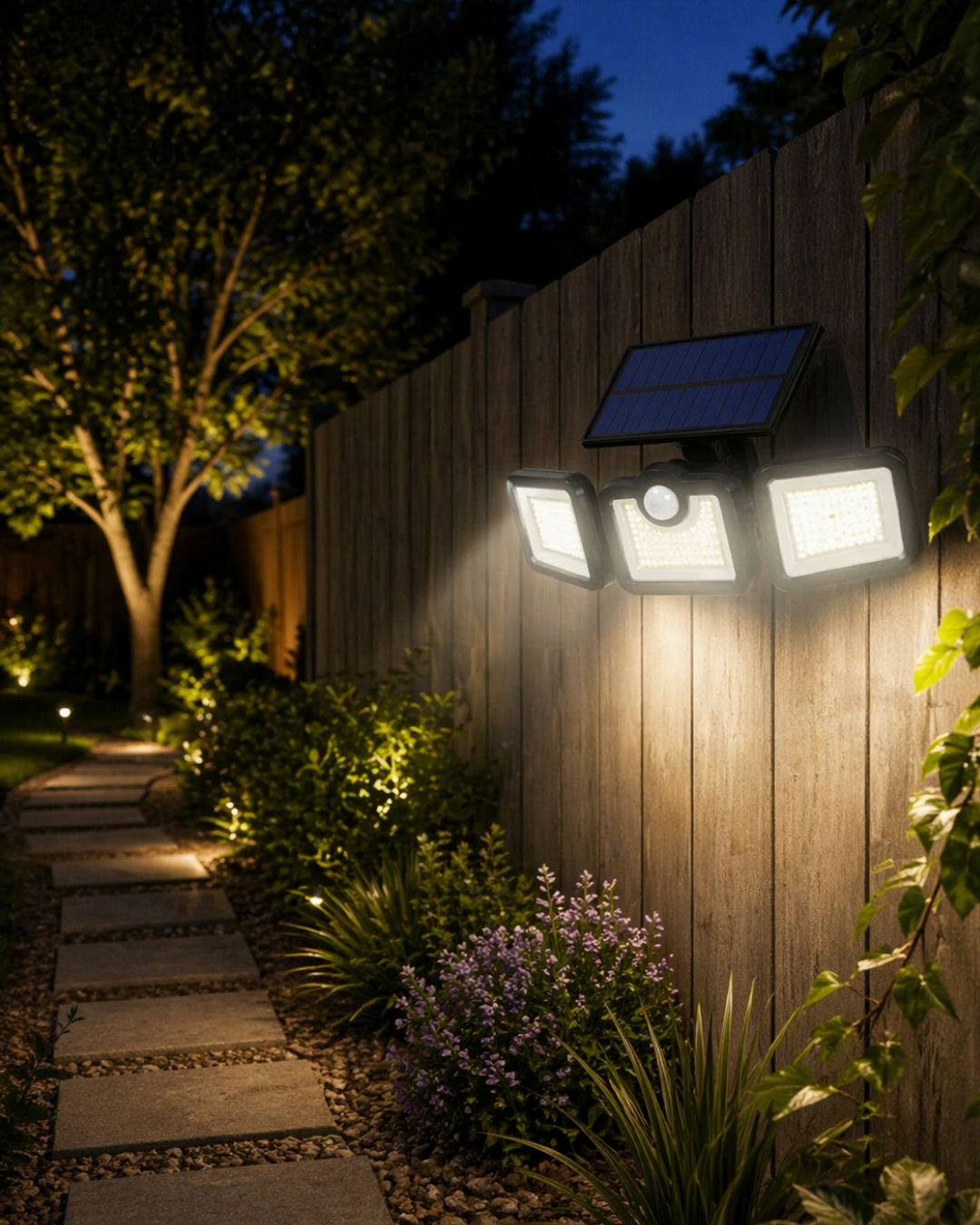 3-98 Solar LED Projektör Sensörlü Dış Mekan Güvenlik Lambası - Vipsepet - Görsel 1
