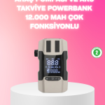 Araç Hava Pompası ve Akü Takviye Powerbank 12.000 mAh Çok Fonksiyonlu - Vipsepet