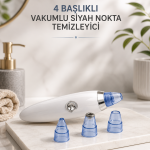 Yeni Nesil Vakumlu Pilli Siyah Nokta ve Yüz Temizleme Cihazı 4 Başlıklı - Vipsepet