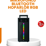 Bluetooth Işıklı Hoparlör – 2x5W Güç | USB + TF Kart + FM Radyo | Siyah Renk - Vipsepet