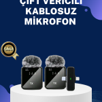 2in1 Kablosuz Yaka Mikrofonu iOS ve Android Uyumlu - vipsepet