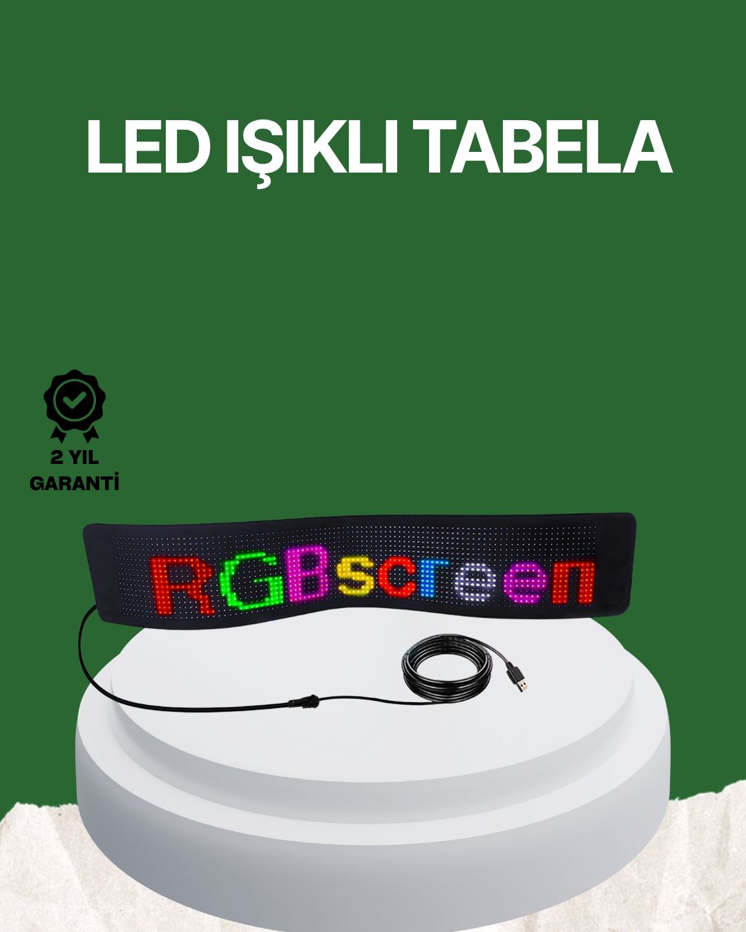4-11 USB Girişli RGB LED Tabela Ayarlanabilir Parlaklık ve Kayan Yazı Özellikli - Vipsepet - Görsel 1