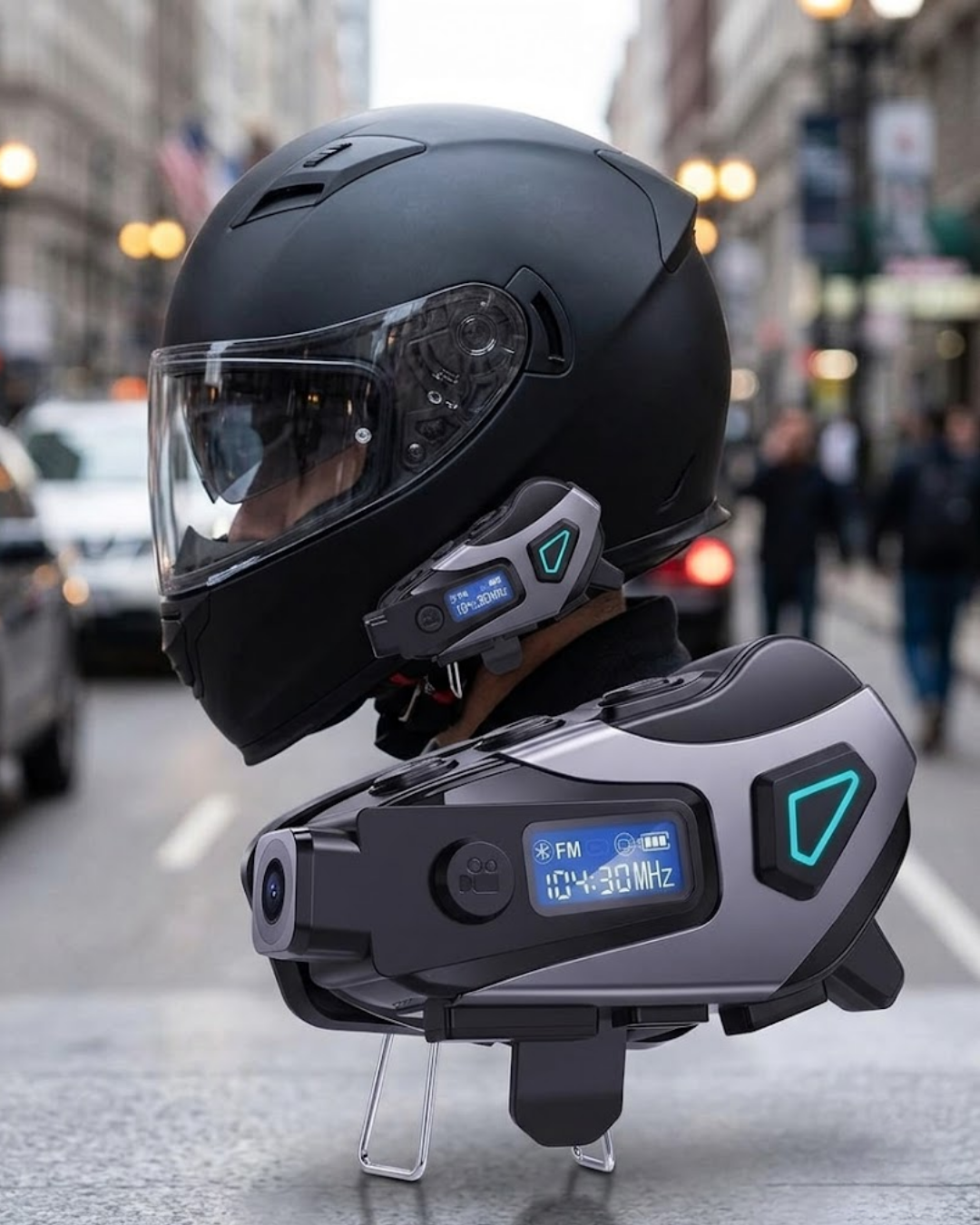 4 Motosiklet Kask Bluetooth Kulaklık Uzun Pil Ömrü Kamera ve Sesli Komut Destekli - vipsepet - Görsel 1