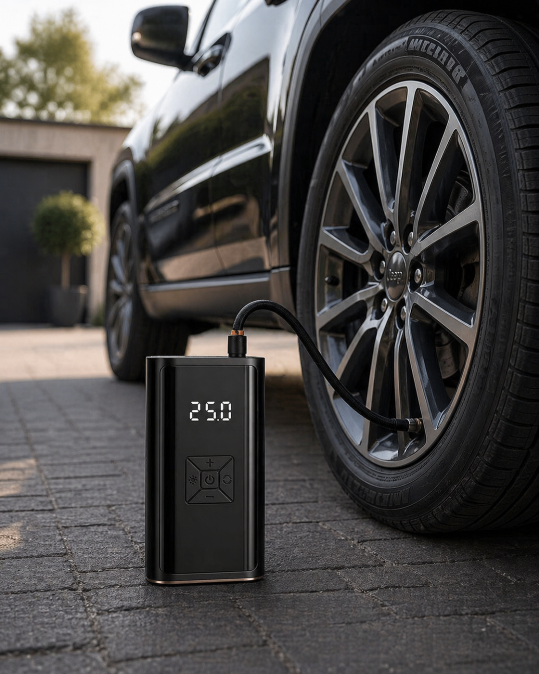 4-113 Dijital Lastik Pompası Kablosuz Hava Basma Cihazı Powerbank Destekli - Vipsepet - Görsel 1
