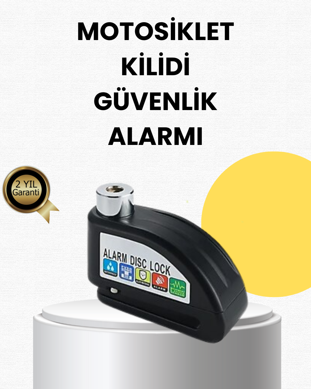 4-114 Çelik Gövdeli Alarm Disk Kilidi Motosiklet ve Bisiklet İçin Güvenlik - Lisinya - Görsel 1
