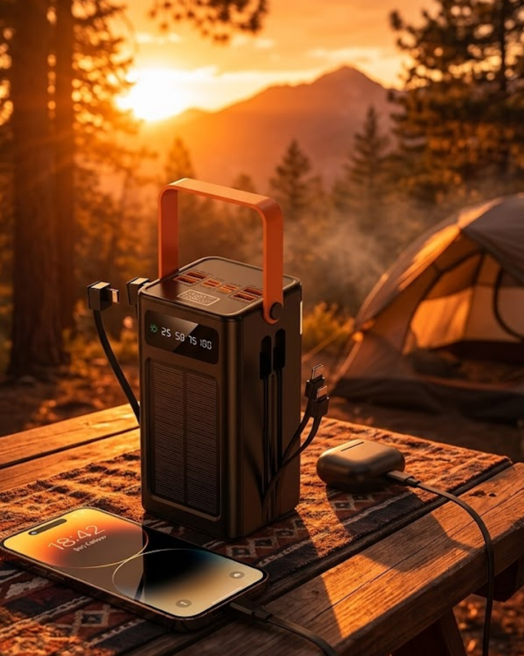 4-118 Çok Amaçlı Solar Powerbank Yüksek Kapasiteli Taşınabilir Şarj Cihazı 80.000 - vipsepet - Görsel 1