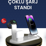 Modern Tasarımlı Çok Fonksiyonlu Kablosuz Şarj Standı - Vipsepet