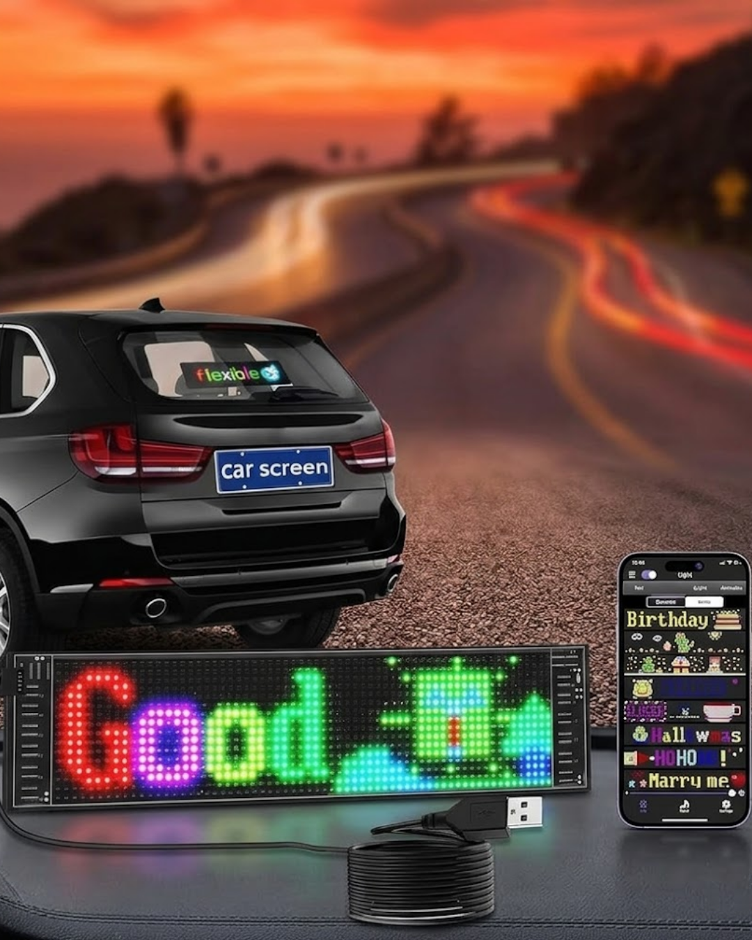 4-120 Dekoratif LED Yazı Paneli RGB Animasyonlu Uzaktan Kumandalı Ekran - Vipsepet - Görsel 1