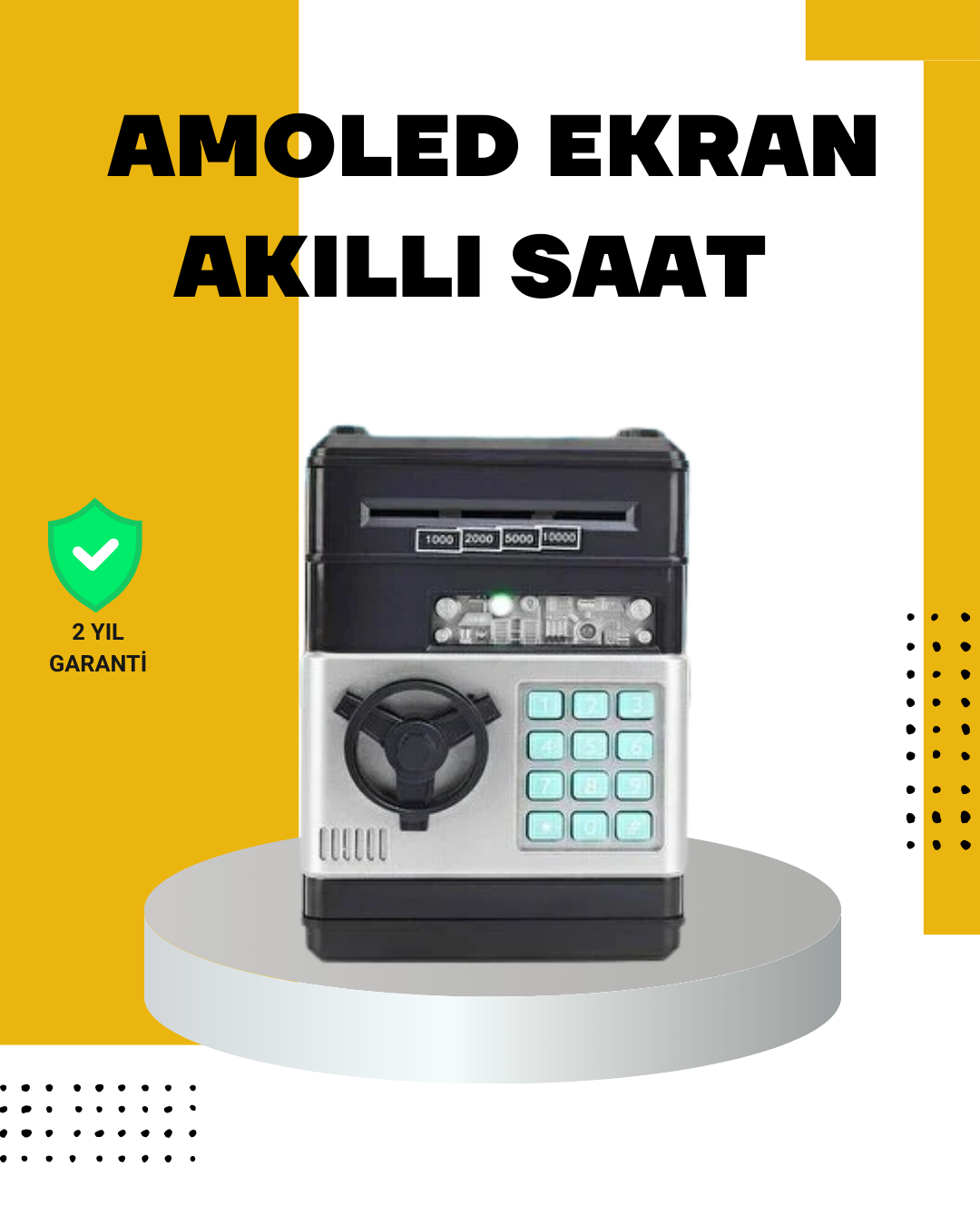 4-127 Çocuklar İçin Şifreli ATM Kasa Para Yutan Kumbara - Vipsepet - Görsel 1