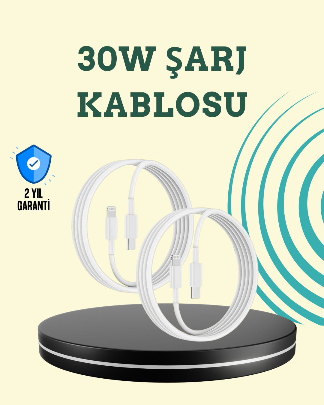 4-131 Aşırı Şarj ve Pil Koruması ile Akıllı Çipli Lightning Kablo 1.2m - Vipsepet - Görsel 1