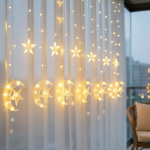 Hilal Yıldız LED Perde Işık Balkon Pencere ve Oda Dekorasyonu - Vipsepet